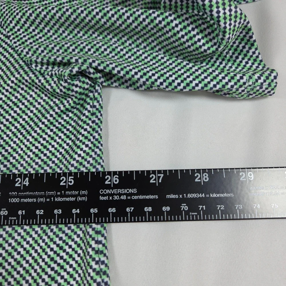 Under Armour Mens 2XLT Performance Polo Green Navy Blue Micro Check Golf Shirt - Picture 8 of 8